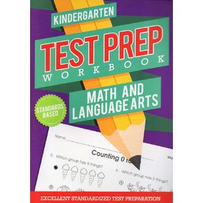 Kindergarten Grade Math & Language Arts Test Prep Workbook (Aligned with Common Core Standards) v3