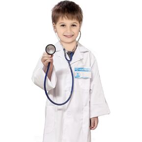 Doctor Costume for Kids, Doctor Lab Coat with Working Stethoscope - Dress Up Costume for Toddlers Kids