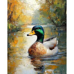 ZUVRDIAI Paint by Number for Adults, Ducks Swimming in The Pond, Adult Crafts Paint by Numbers, DIY Handmade Gifts 16x20 Inch