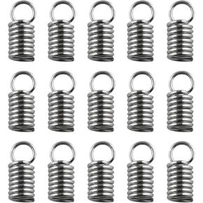 100pcs 10.5x3mm Stainless Steel Spring Hook Buckle Spring Fastener Crimp Clasp Coil Cord End Clasp for Jewelry Making