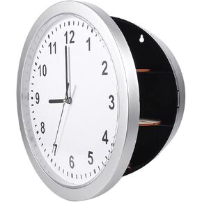 Joyzan Hidden Safe Wall Clock, Secret Diversion Interior Compartment Container Key Storage Box Plastic Battery Operated Mount Decoration Concealment Shelf Living Room Decor Storing Valuables 10inch