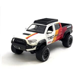 1:24 Scale Diecast Model Car Compatible with Maisto Toyota Tacoma TRD Off Road Pickup Truck White with Racing Stripes 32546WH