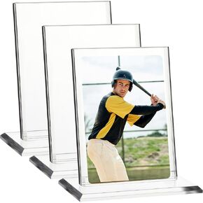 Mudder 3 Pack Acrylic Baseball Card Frame Display Stand Trading Card Holder Clear Display Stand