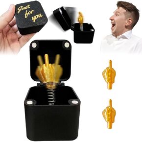 Middle Finger in a Box - Box of Middle Fingers Prank Gift Box, Pop-up Gag Gift Box for Adults Men Women, Suprise Your Friends (2 Middle Fingers/Box)