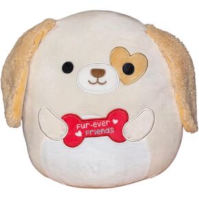 Squishmallow الرسمي Kellytoy Plush Pets Squad Dogs Cats Bunnies Frogs Squishy Soft Plush Toy Animals (Tan/White/Red ، Harrison Dog with Fur-ever Friends Bone ، 12 Int)