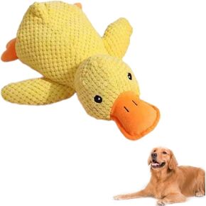 Quack-Quack Duck Dog Toy 2024, Upgraded Durable Dog Calming Duck Dog Toy, Dog Toys for Aggressive Chewers, Yellow Stuffed Duck Dog Toys Puppy Toys (Yellow, Large)