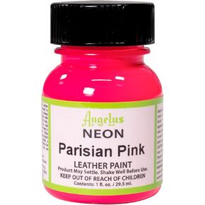 Angelus Neon-1 oz Leather Paint, Parisian Pink