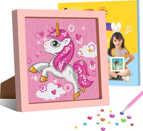 Genius maker Diamond Art Kits with Frame, 5D Diamond Art Kits, Rabbit Diamond Gem Art for Girls Boys, Flower Diamond Dots Kits, Painting Arts and Crafts for Home Wall Decor(7x7inch) in Saudi Arabia
