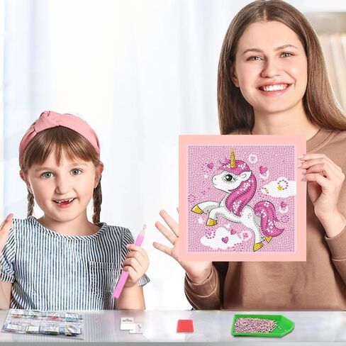 Genius maker Diamond Art Kits with Frame, 5D Diamond Art Kits, Rabbit Diamond Gem Art for Girls Boys, Flower Diamond Dots Kits, Painting Arts and Crafts for Home Wall Decor(7x7inch) in Saudi Arabia
