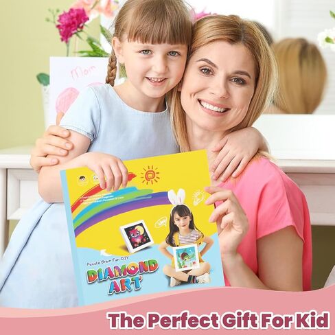 Genius maker Diamond Art Kits with Frame, 5D Diamond Art Kits, Rabbit Diamond Gem Art for Girls Boys, Flower Diamond Dots Kits, Painting Arts and Crafts for Home Wall Decor(7x7inch) in Saudi Arabia