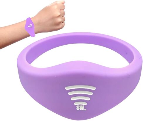 Kids ID Bracelet, Fitted NFC Safety Wristband, Waterproof Slip-On ID Band | Waterproof silicone; not GPS; wrist or ankle wear; ideal for theme parks, travel & beaches; slip-on fit in Kuwait