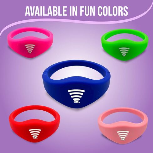 Kids ID Bracelet, Fitted NFC Safety Wristband, Waterproof Slip-On ID Band | Waterproof silicone; not GPS; wrist or ankle wear; ideal for theme parks, travel & beaches; slip-on fit in Kuwait