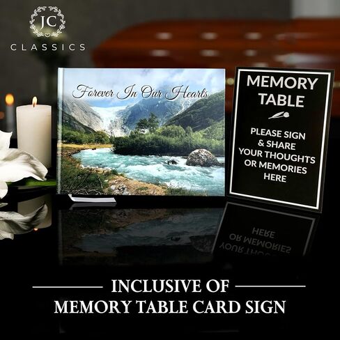 Funeral Guest Book | Memorial Guest Book | Guest Book for Funeral Hardcover | Guestbook for Sign in, Celebration of Life Memorial Service | Funeral Guest Sign Book with Memory Table Card Sign Included in Saudi Arabia