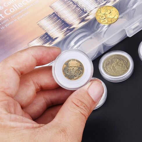 100 Pieces 30mm Coin Capsules and 5 Sizes (17/20/25/27/30mm) Protect Gasket Coin Holder Case with Plastic Storage Organizer Box for Coin Collection Supplies in Saudi Arabia