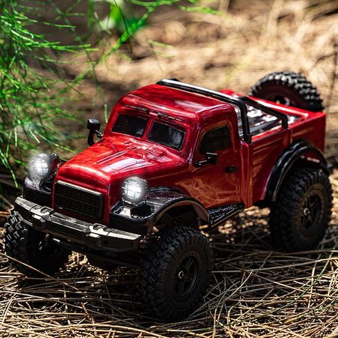 1:18 Scale All Terrain Remote Control Car, 2.4 GHz 4WD RC Rock Crawler with LED Lights, 12KPH Off-Road Pickup Truck Vehicle Toys RTR Gift for Kids Adults in Kuwait