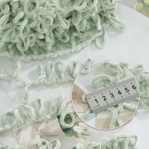 Hombys Bulky Velvet Loop Yarn for Finger Knitting & Crocheting - Soft, Off The Hook Chenille Yarn - Sage Green, 6 Pack (9.8 yds, 3.5 oz Each Skein) in Saudi Arabia