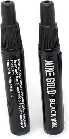 June Gold 2 Black Deep Reach Marker Ink Refill Bottles, 2.5g of Ink Per Dropper in Kuwait