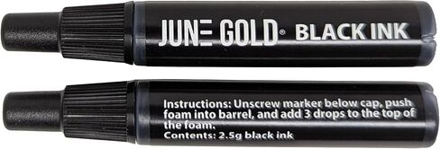 June Gold 2 Black Deep Reach Marker Ink Refill Bottles, 2.5g of Ink Per Dropper in Kuwait