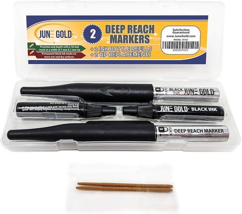 June Gold 2 Black Deep Reach Marker Ink Refill Bottles, 2.5g of Ink Per Dropper in Kuwait