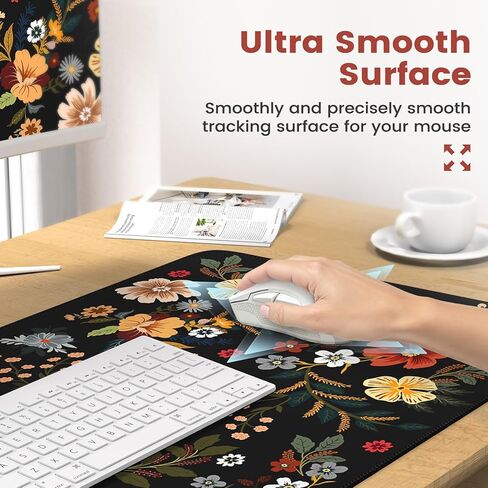 iCasso Floral Desk Mat, 4in1 Large Mouse Pad with Wrist Rest, Desk Matt for Desktop, Desk Pad Mat, Anti-Slip XXL Big Computer Ergonomic Mousepad with Wrist Support for Keyboard and Mouse (Green) in Saudi Arabia