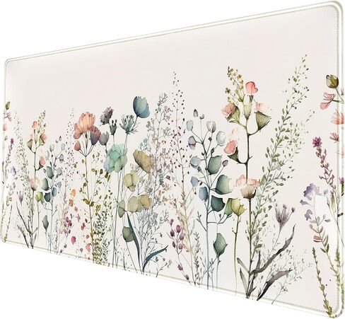 Floral Desk Mat Beige Boho Desk Pad, Large Extend Mouse Pad XXL, Cute Minimalist Flowers Keyboard Mat, Esthetics Desktop Mat Laptop Wireless Mouse Mat for Desk, Gift for Women 31.5"x15.75" in Saudi Arabia
