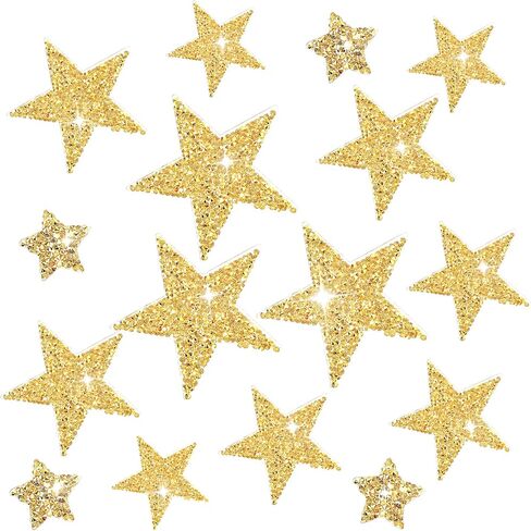 Prasacco 16 Pieces Colorful Rhinestone Star Patches, Bling Iron on Star Patches Rhinestone Glitter Star Patches Shiny Star Patches Appliques for DIY Clothing Jeans Hat Repair Decoration in Saudi Arabia