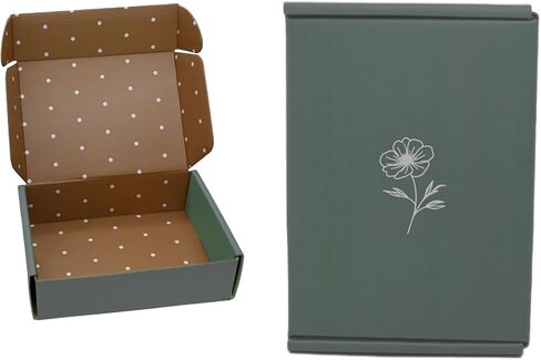 7x5x2 Set of 4 Shipping Mailing Boxes Anti-scratch Coating Small Cardboard Corrugated Box Waterproof coating for Gifts Jewerly Cosmetics Electronics Luxury box Green in Saudi Arabia