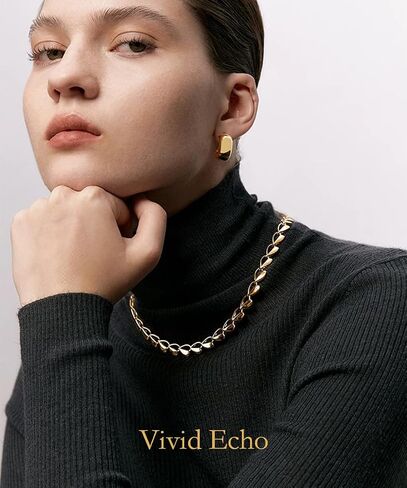 قلادة على شكل قلب من Vivid Echo، مطلية بالنحاس مع ذهب عيار 18 قيراط، قلادة أنيقة للحفلات، مجموعة مجوهرات راقية in Saudi Arabia