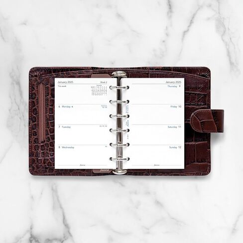 Filofax Calendar Diary Refill, Pocket Size, Week-to-View, White Paper, Unruled, English, 2025 (C68221-25) in Saudi Arabia