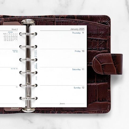 Filofax Calendar Diary Refill, Pocket Size, Week-to-View, White Paper, Unruled, English, 2025 (C68221-25) in Saudi Arabia