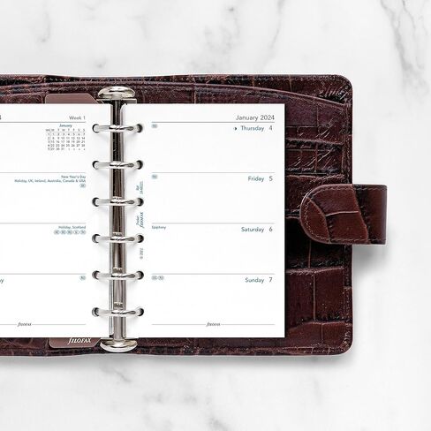 Filofax Calendar Diary Refill, Pocket Size, Week-to-View, White Paper, Unruled, English, 2025 (C68221-25) in Saudi Arabia