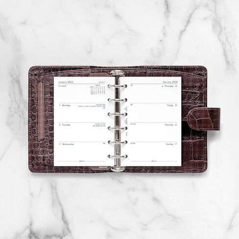 Filofax Calendar Diary Refill, Pocket Size, Week-to-View, White Paper, Unruled, English, 2025 (C68221-25) in Saudi Arabia