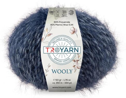Wooly Yarn for Knitting, Desing for Scarves, Cozy Blankets, Natural Merino Wool Blend with Softness, Quality,Durability for Handmade Projects, Fine(2)/1.76 Oz(50gr)/164 Yd(150m)(11942 - Candy Pink) in Saudi Arabia