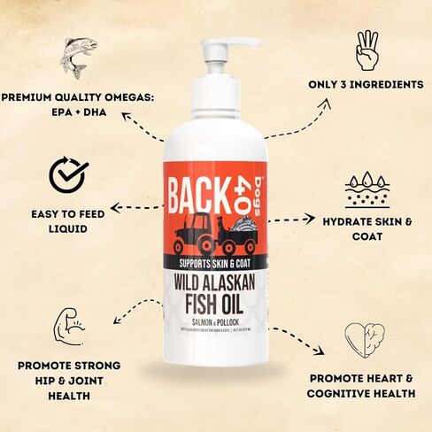 زيت السمك البري في ألاسكا للكلاب ، والبشرة والمعطف ملحق للكلاب والقطط ، أوميغا-3 سمك السلمون الغني وزيت بولوك ، وزيت سمك السلمون الكلب EPA و DHA للدماغ ، والقلب ، والمفاصل 16 أوقية (473 مل) in Kuwait