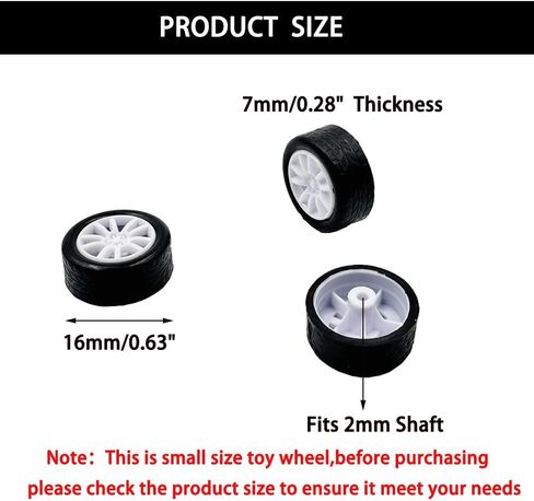 20PCS Small Toy Car Wheel 16mm Model Car Mini Rubber Tire Wheels with 10PCS Shaft Round Rod Axles for DIY Model Toy RC Car Truck Robot Building Accessories (White 2x16mm) in Saudi Arabia