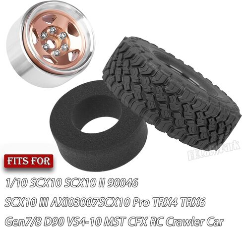 RC 1.9in إطارات العجلات لـ 1/10 SCX10 SCX10 II 90046 SCX10 III AXI03007 SCX10 PRO TRX6 GEN7/8 D90 VS4-10 MST CFX RC CRAWLER CAR ، Silver in Kuwait