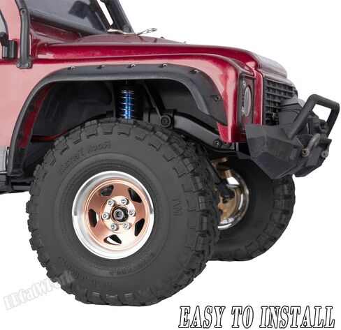 RC 1.9in إطارات العجلات لـ 1/10 SCX10 SCX10 II 90046 SCX10 III AXI03007 SCX10 PRO TRX6 GEN7/8 D90 VS4-10 MST CFX RC CRAWLER CAR ، Silver in Kuwait