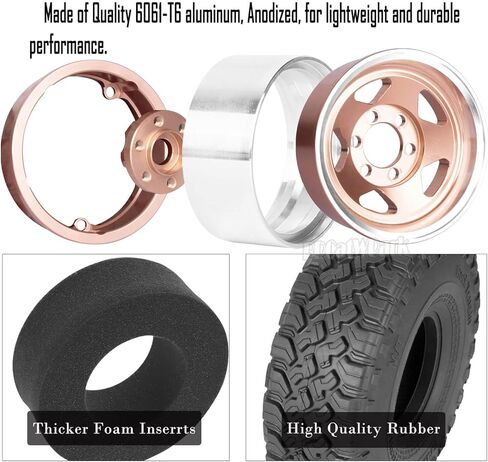 RC 1.9in إطارات العجلات لـ 1/10 SCX10 SCX10 II 90046 SCX10 III AXI03007 SCX10 PRO TRX6 GEN7/8 D90 VS4-10 MST CFX RC CRAWLER CAR ، Silver in Kuwait