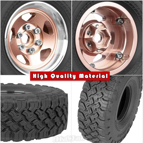 RC 1.9in إطارات العجلات لـ 1/10 SCX10 SCX10 II 90046 SCX10 III AXI03007 SCX10 PRO TRX6 GEN7/8 D90 VS4-10 MST CFX RC CRAWLER CAR ، Silver in Kuwait