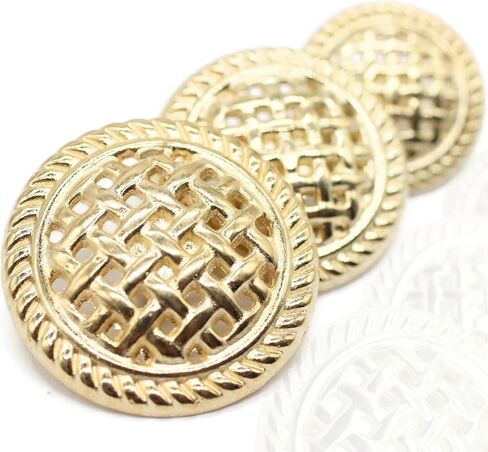 Weave Gold Metal Shank Buttons - 12 Pcs - 3 Size Options - Luxury Weave Metal Shank Buttons for Men Women Blazer Coat Uniform Shirt Suit and Jacket Sewing Craft DIY WE5233… in Saudi Arabia