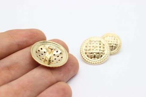 Weave Gold Metal Shank Buttons - 12 Pcs - 3 Size Options - Luxury Weave Metal Shank Buttons for Men Women Blazer Coat Uniform Shirt Suit and Jacket Sewing Craft DIY WE5233… in Saudi Arabia