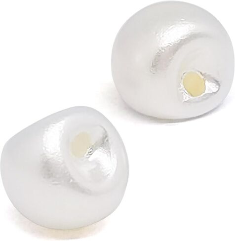 Beige Round Plastic Pearl Buttons with Hole,100pcs 8mm Faux Pearl with Holes Round Loose Imitated Beads for for Jewelry Making DIY Handmade Crafts in Saudi Arabia