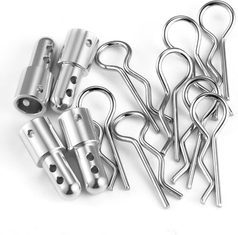 Pack of 4 RC Car Body Shell Mount Aluminum Body Post Mounts Car Shell Fixing Holder Mounts with Clips Compatible with MJX Hyper Go 1/14 14210 14209 14301 14302 RC Car Upgrades Parts (Silver) in Kuwait