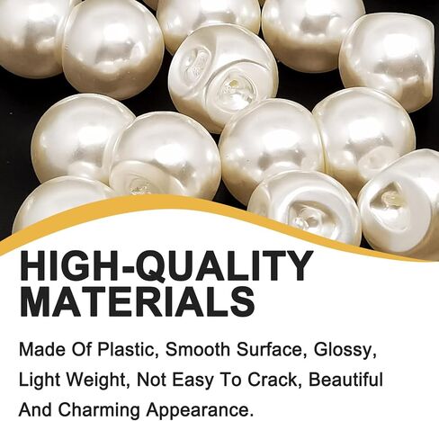 Beige Round Plastic Pearl Buttons with Hole,100pcs 8mm Faux Pearl with Holes Round Loose Imitated Beads for for Jewelry Making DIY Handmade Crafts in Saudi Arabia