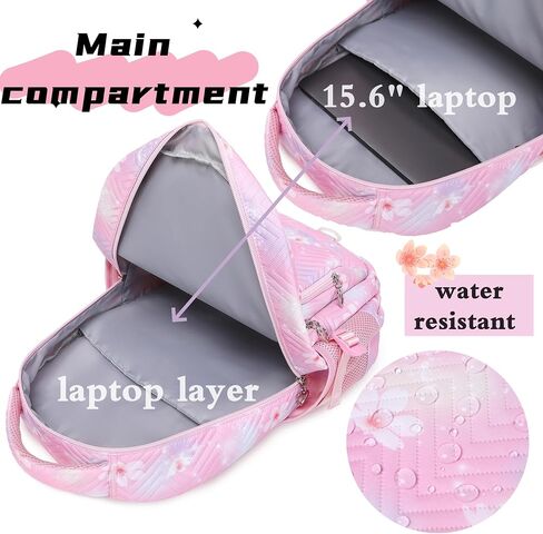 Leaper Stylish Floral Travel Backpack for Women Laptop Backpack Water-Resistant Bookbags College Bags Fits 15.6 Inch Laptop Purple in Kuwait