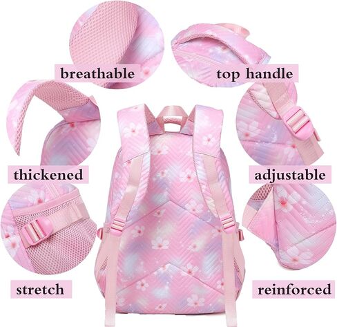 Leaper Stylish Floral Travel Backpack for Women Laptop Backpack Water-Resistant Bookbags College Bags Fits 15.6 Inch Laptop Purple in Kuwait