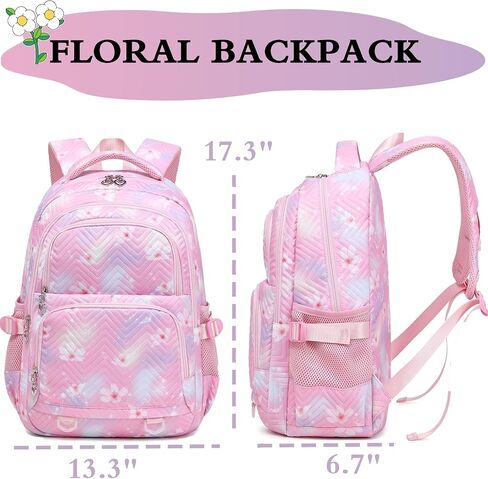 Leaper Stylish Floral Travel Backpack for Women Laptop Backpack Water-Resistant Bookbags College Bags Fits 15.6 Inch Laptop Purple in Kuwait