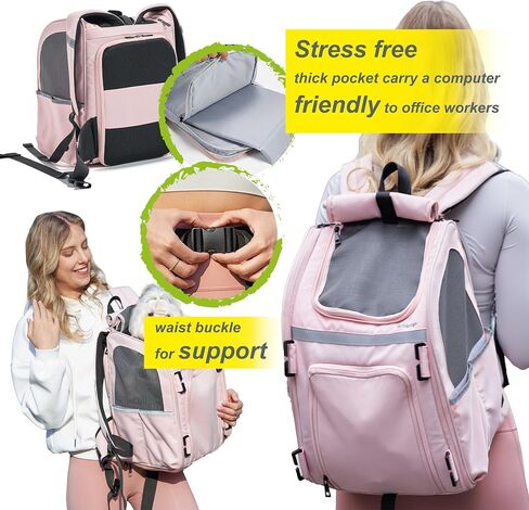 Expandable Pet Carrier, Airline-Approved Foldable and Detachable Backpack, Fits 13lbs Cat&11lbs Small Puppy Dog, for Car Travel,Camping and Emergency Transportation and Shelter (Grey) in Saudi Arabia