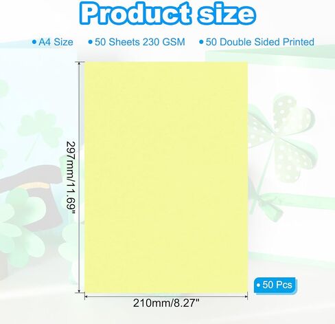 PATIKIL 50 Sheets Colored Cardstock Paper, A4 Size 230GSM Thick Card Stock Printed Colored Paper for DIY Crafts Scrapbooking Card Making Party Decors, Light Purple in Saudi Arabia