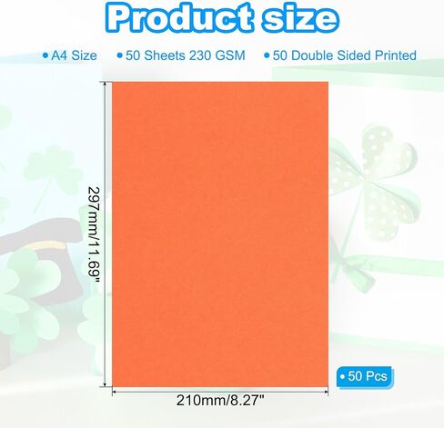 PATIKIL 50 Sheets Colored Cardstock Paper, A4 Size 230GSM Thick Card Stock Printed Colored Paper for DIY Crafts Scrapbooking Card Making Party Decors, Light Purple in Saudi Arabia